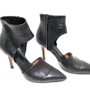 Vince Cristina Leather Ankle-Wrap Pump, Black